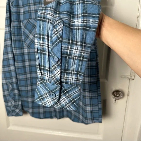 Hurley Men's Flannel‎ Shirt Button Down Long Sleeve Blue Cotton Blend S NWT - Picture 6 of 14